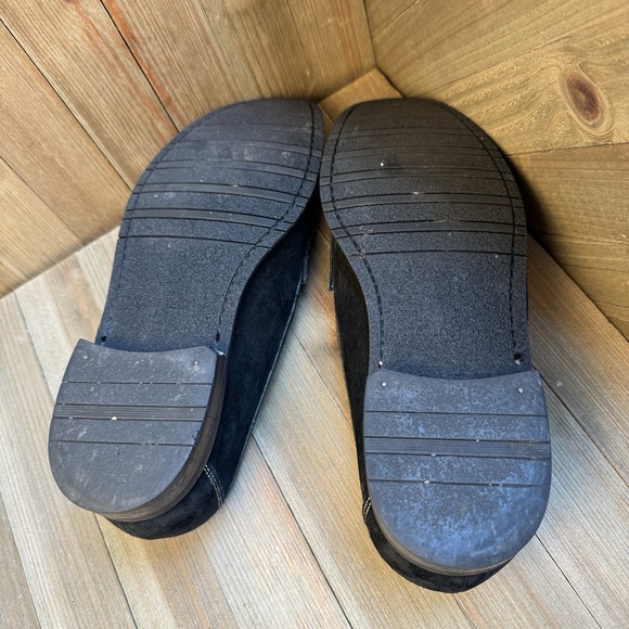 Martin Dingman Mens Black Suede Penny Loafers Slip On White Top Stitch Size 10D - Picture 6 of 8